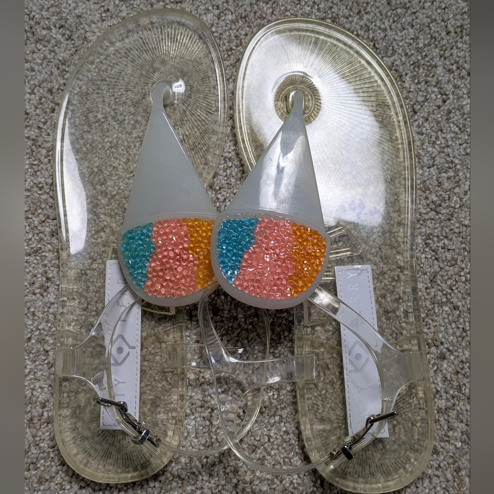 katy Perry Collections Clear Jelly Sandals with Beaded Design